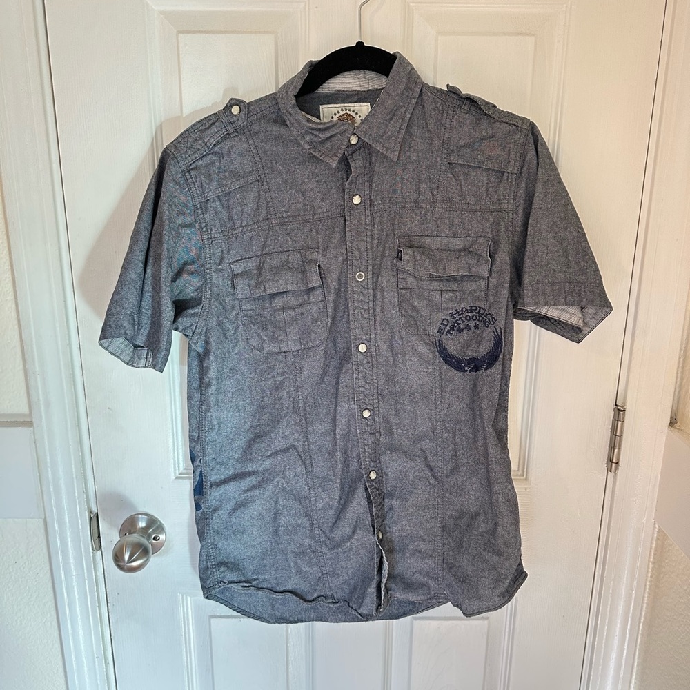 Ed Hardy Short Sleeve Button Down shirt sz S